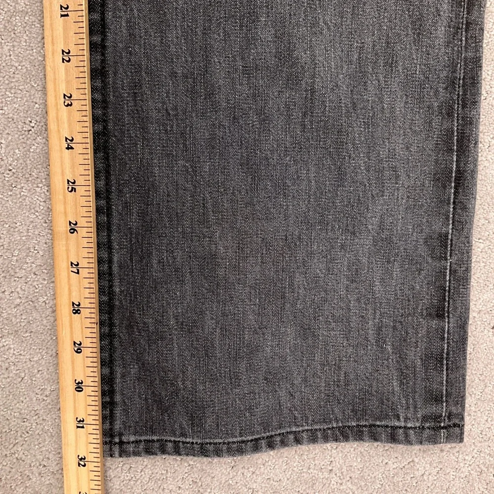 True Religion Ricky Jeans Mens 34 Black Good Fade Horseshoe Straight Grunge‎ USA
